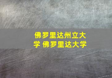 佛罗里达州立大学 佛罗里达大学